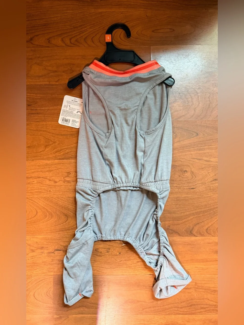 YOUly The Dreamer Pet Pajamas - Grey with Coral Trim - Size L - NWT